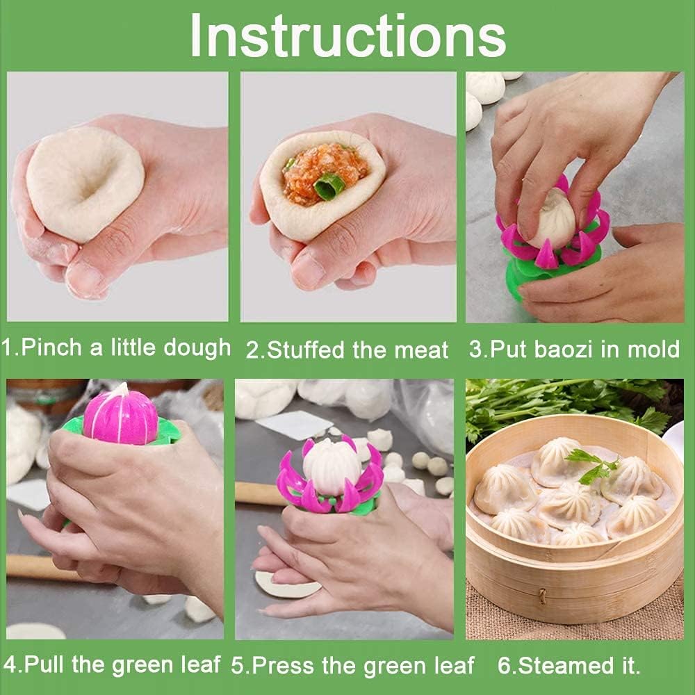 Perfect Pricee Plastic Momos Dumpling Maker Dough Press Mould Shapes (Pink and Green) 4