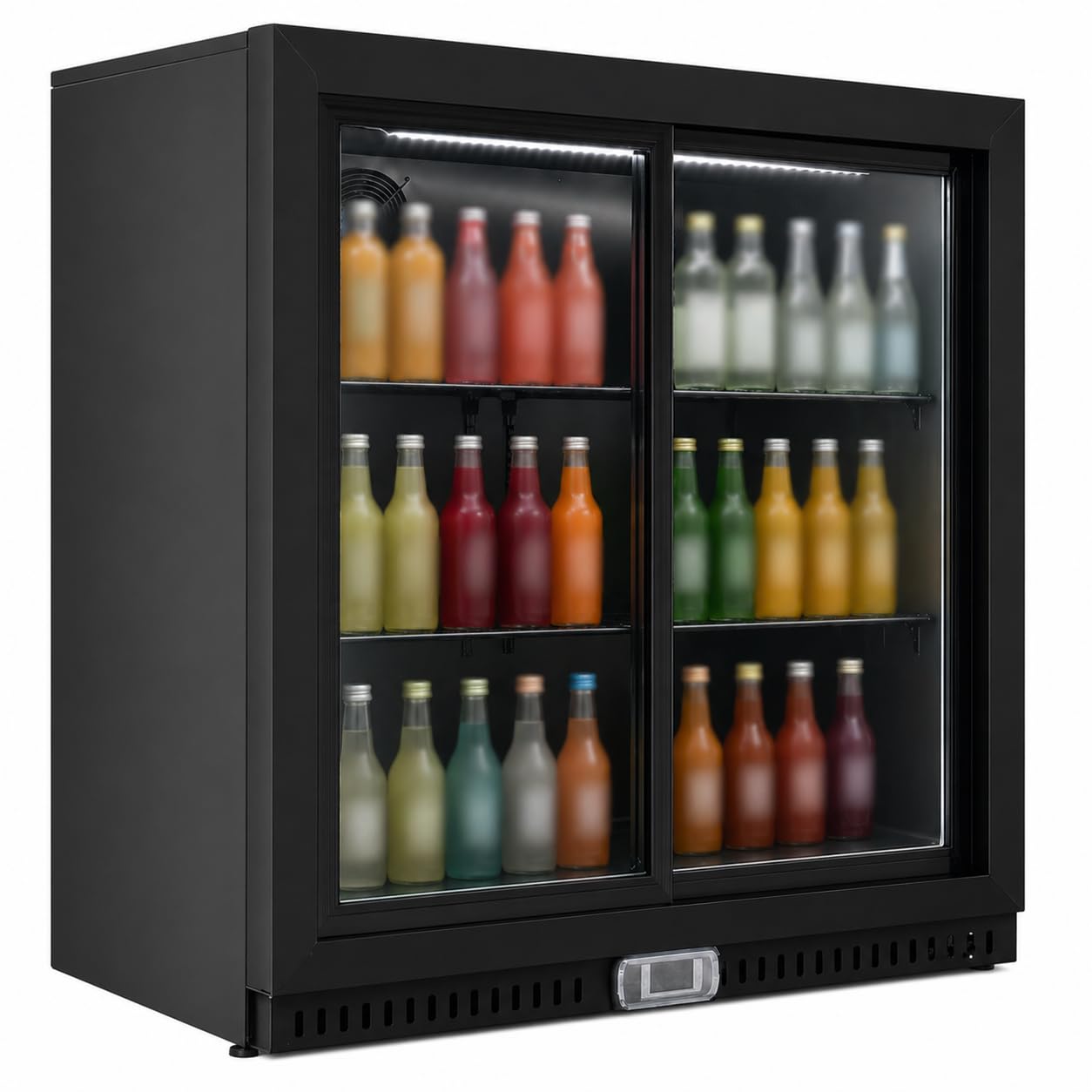 Générique Arrière Bar Réfrigéré 2 Portes Coulissantes Vitrées 900 mm 192 L Froid Ventilé R290