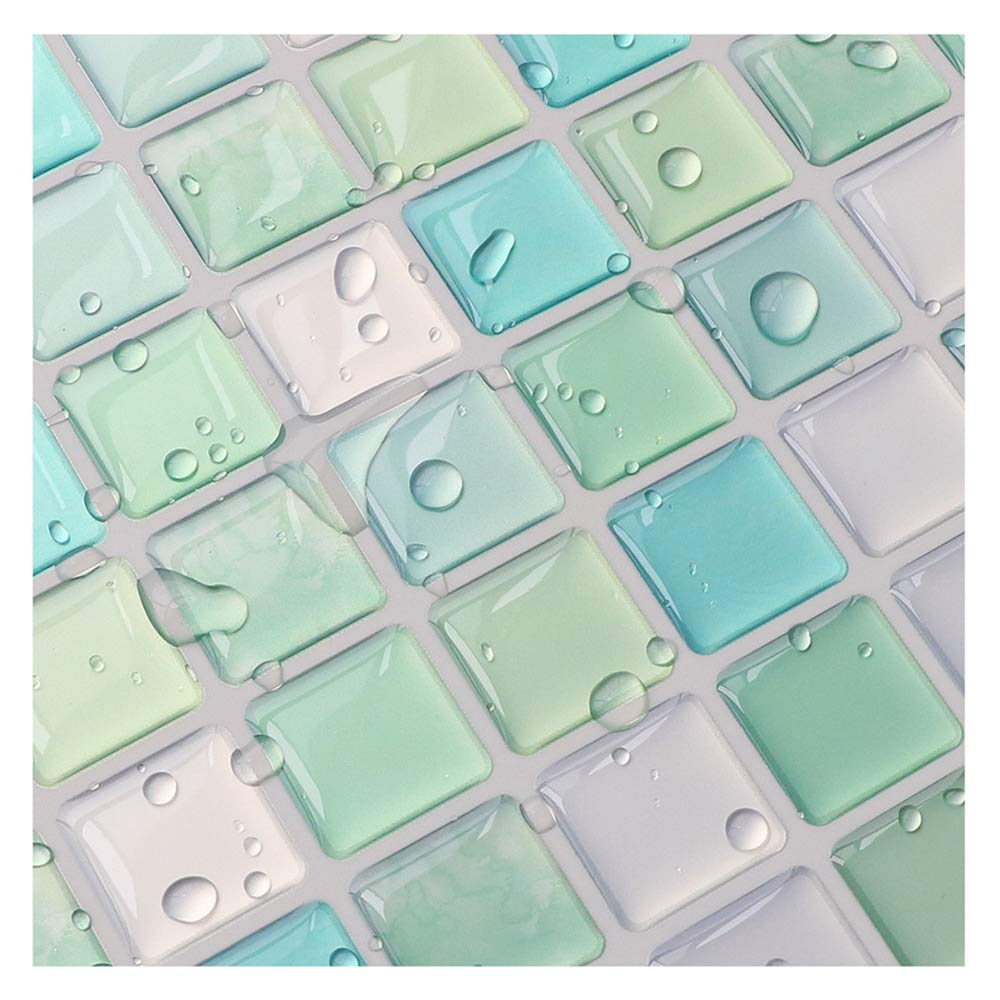 Yoillione 3D Mosaic Tile Sticker Removable Wallpaper Tile Green, 3D ...