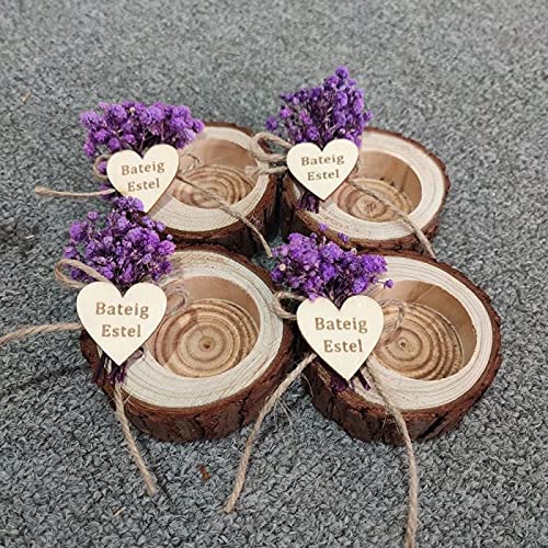 10 piezas de recuerdos de boda para invitados, soporte rústico para velas de té de boda, recuerdos de agradecimiento, despedida de soltera, baby shower, regalo de dama de honor (flor morada)