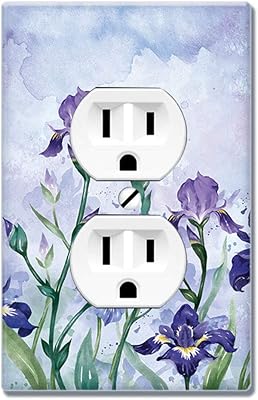 WIRESTER Duplex Outlet Cover Wall Plate/Switch Plate - Irises Flowers