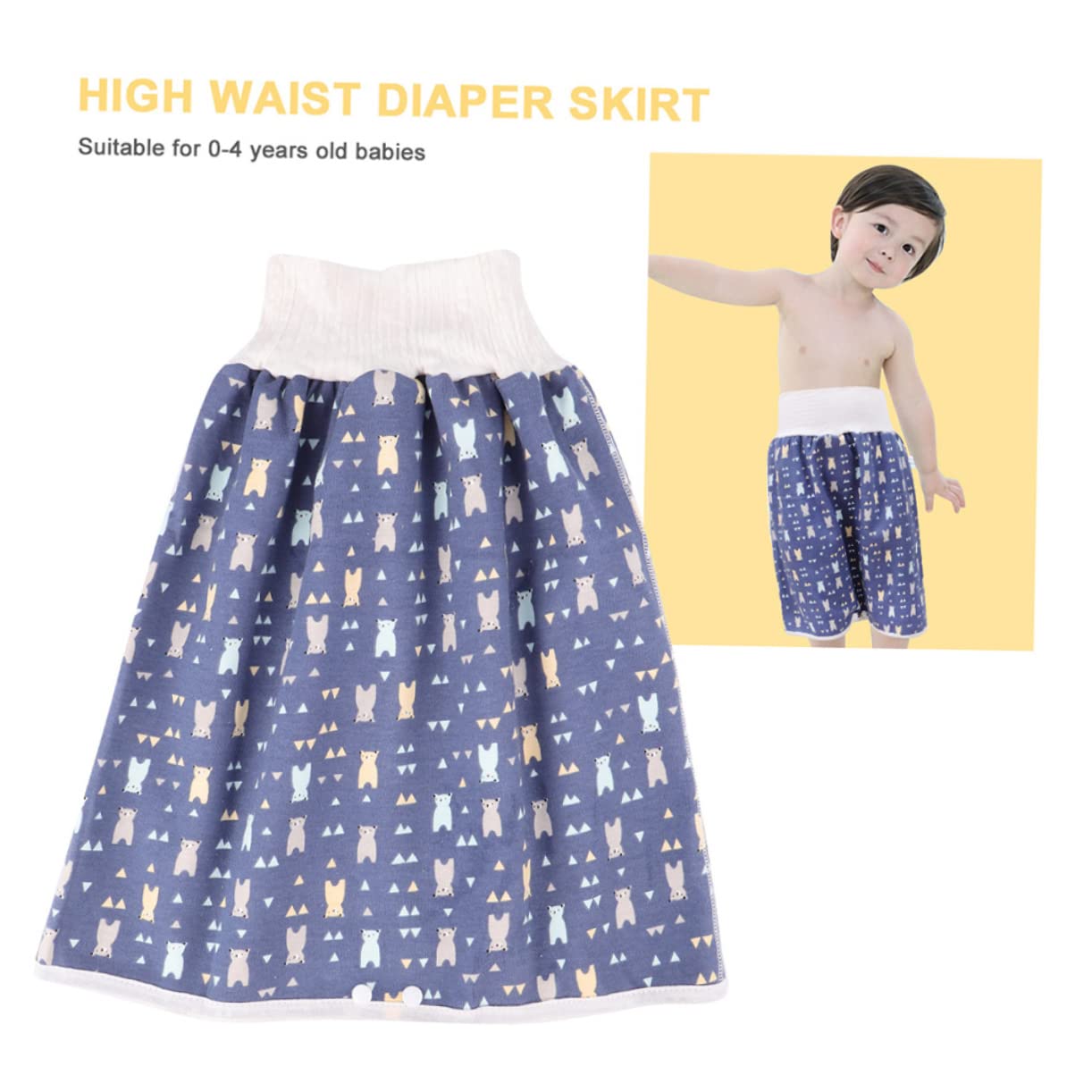 Milisten Comfortable Baby Training Underwear Waterproof and Leak-proof Diaper Skirts for Night Sleep Outdoor Activities Blue