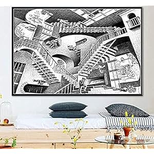 Escher surrealistische geometrische houten legpuzzels 1000 stuk, volwassenen decompressie educatief speelgoed, kinderen…