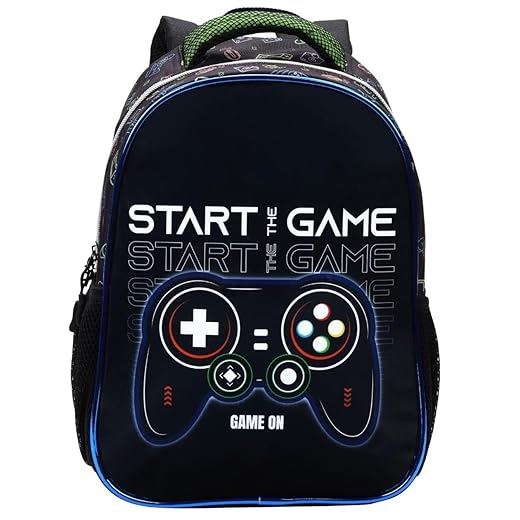 Mochila de Costas Escolar Infantil Game, Alças Acolchoadas, Bolsos Laterais, Compartimentos Espaçosos, Material Resistente, Ideal P/Meninos