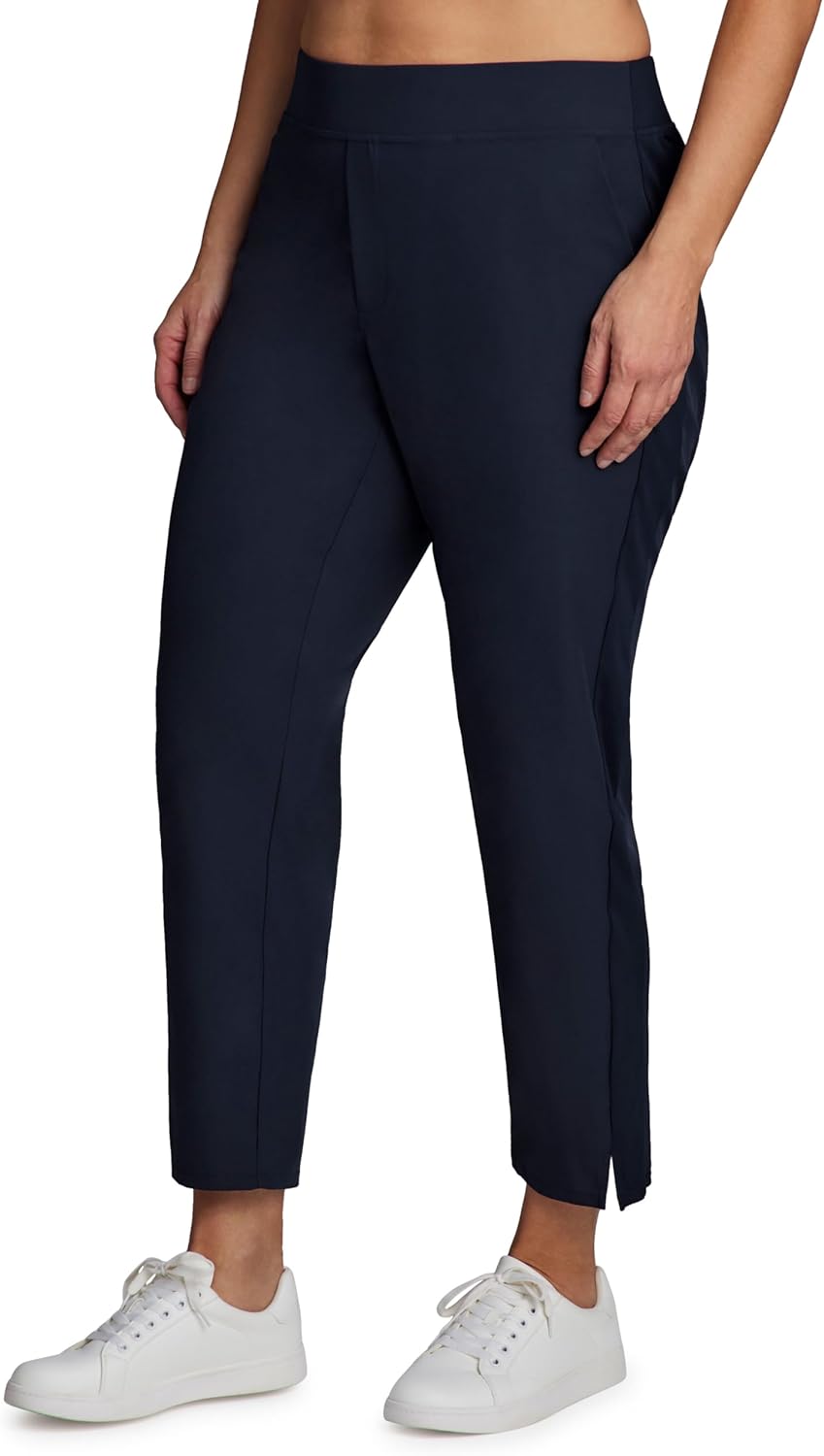 RBX Women's Plus Size Ankle Pant with Pockets Lightweight Quick Drying Woven Weekend Pants