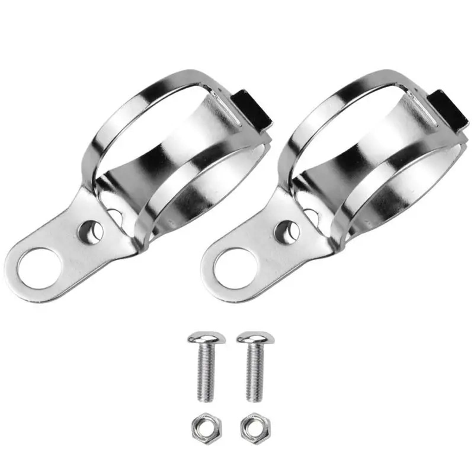 Bracket Light 2pcs Motorcycle Fork Mount Bracket Clamp Holder Aluminum Alloy 35-50mm Spots Fog Light Turn Signals Universal(Silver)