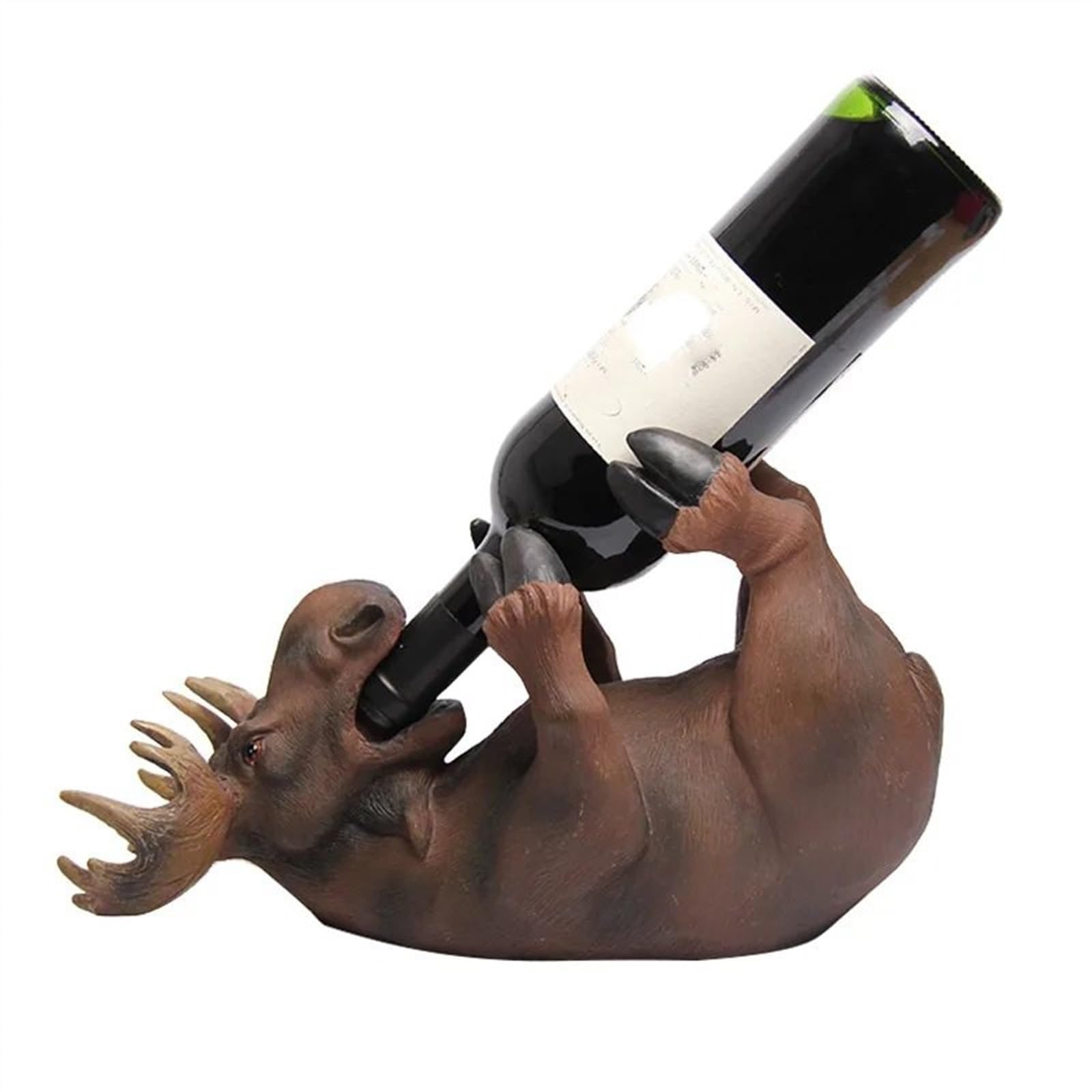 Funda enfriadora Soporte para Botellas de Vino en Miniatura con Forma de Reno, decoración de Resina, botellero para Vino, Adorno para Bar de Mesa, Accesorios para Manualidades Enfriador de Vino