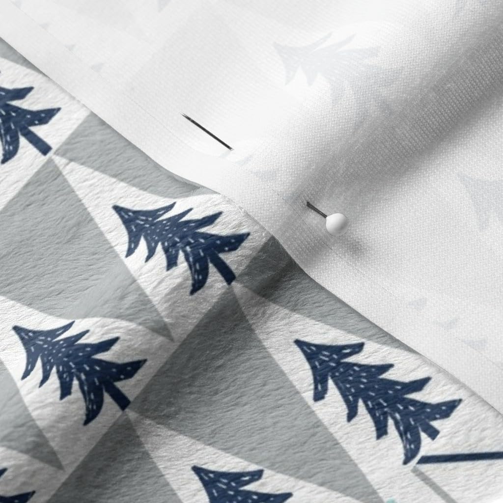 Spoonflower Fabric - Forest Bear Quilt Navy Mint Grey Kids Nursery Boy Printed on Minky Fabric by The Yard - Sewing Baby Blankets Quilt Backing Plush