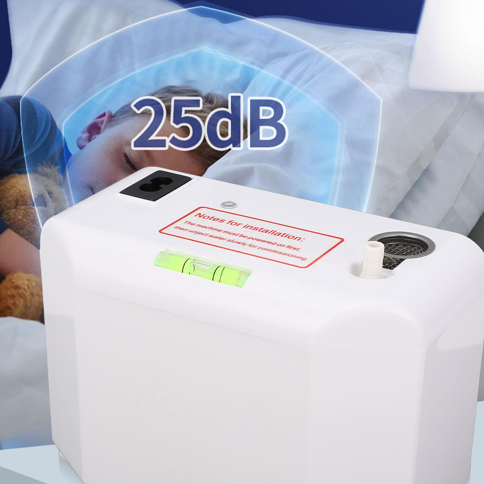 Automatic Condensate Pump, 24L / h 200ml Air Conditioning Pump, Low Noise Removal Drain Pump for Air Conditioner, Ice Maker, 110VAC 60HZ, Plug and Play