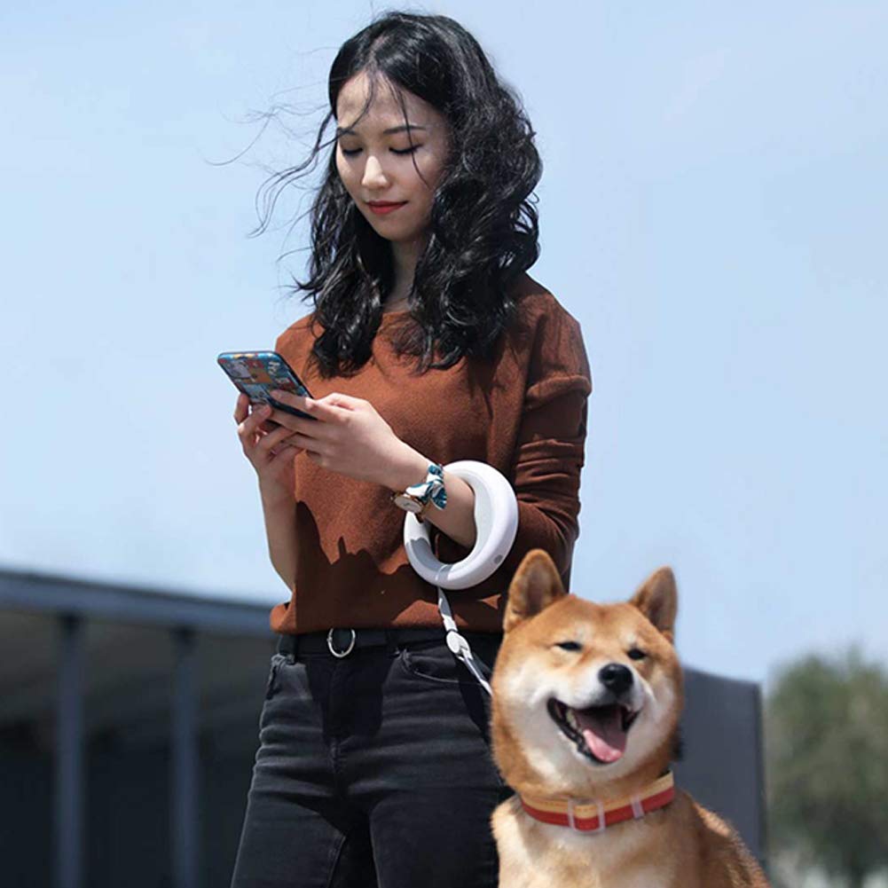 Laisse rétractable pour chien avec éclairage LED, rechargeable par USB, 2,6 m, pour chiens de petite et grande taille jusqu'à 50 kg, design anti-nœuds, poignée antidérapante