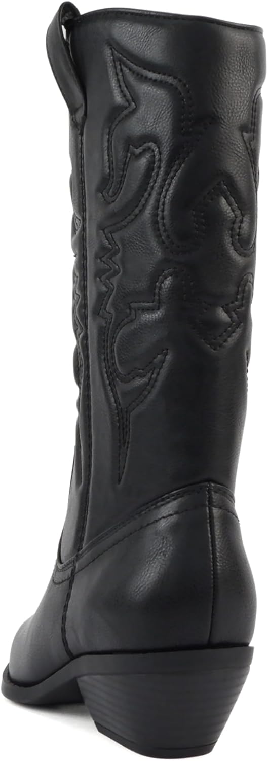 Soda Rider ~ Women Mid-Calf Western Cowboy Boots with Pointed Toe & Side Zipper - Image 3