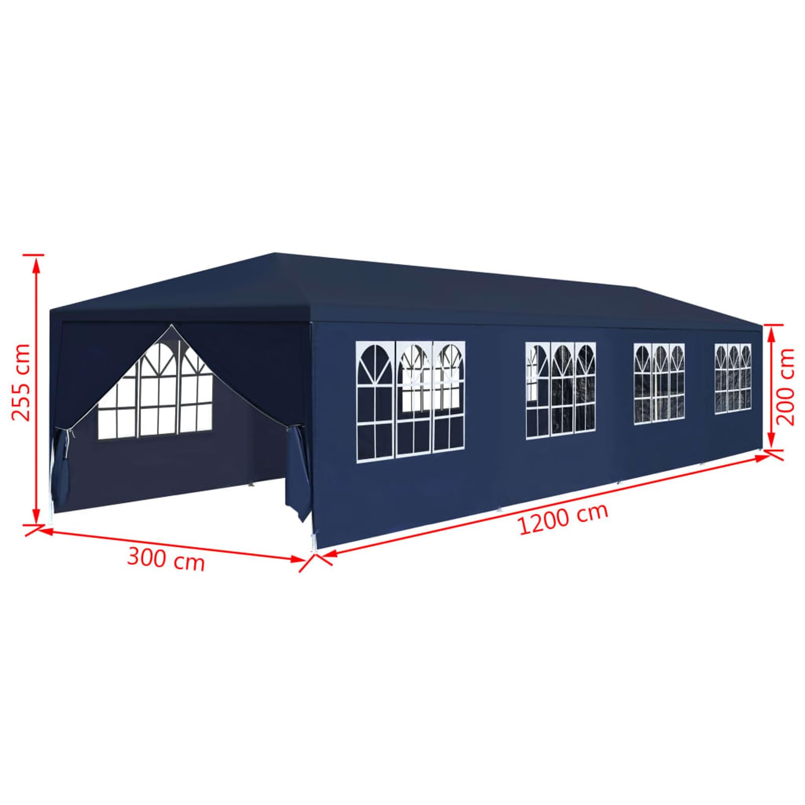 ARKEM Marquesina de jardín 3x12 m Azul Marquesina De Policarbonato para Puerta De Entrada