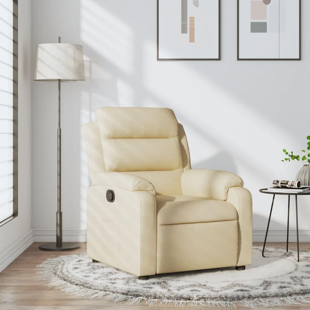 vidaXL Relaxsessel Creme Stoff