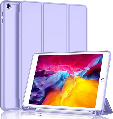 Miniatura 8 de iMieet Funda para iPad 9.7 (modelo 20182017, 65 generación), funda inteligente con portalápices y parte trasera de silicona suave de piel de bebé y