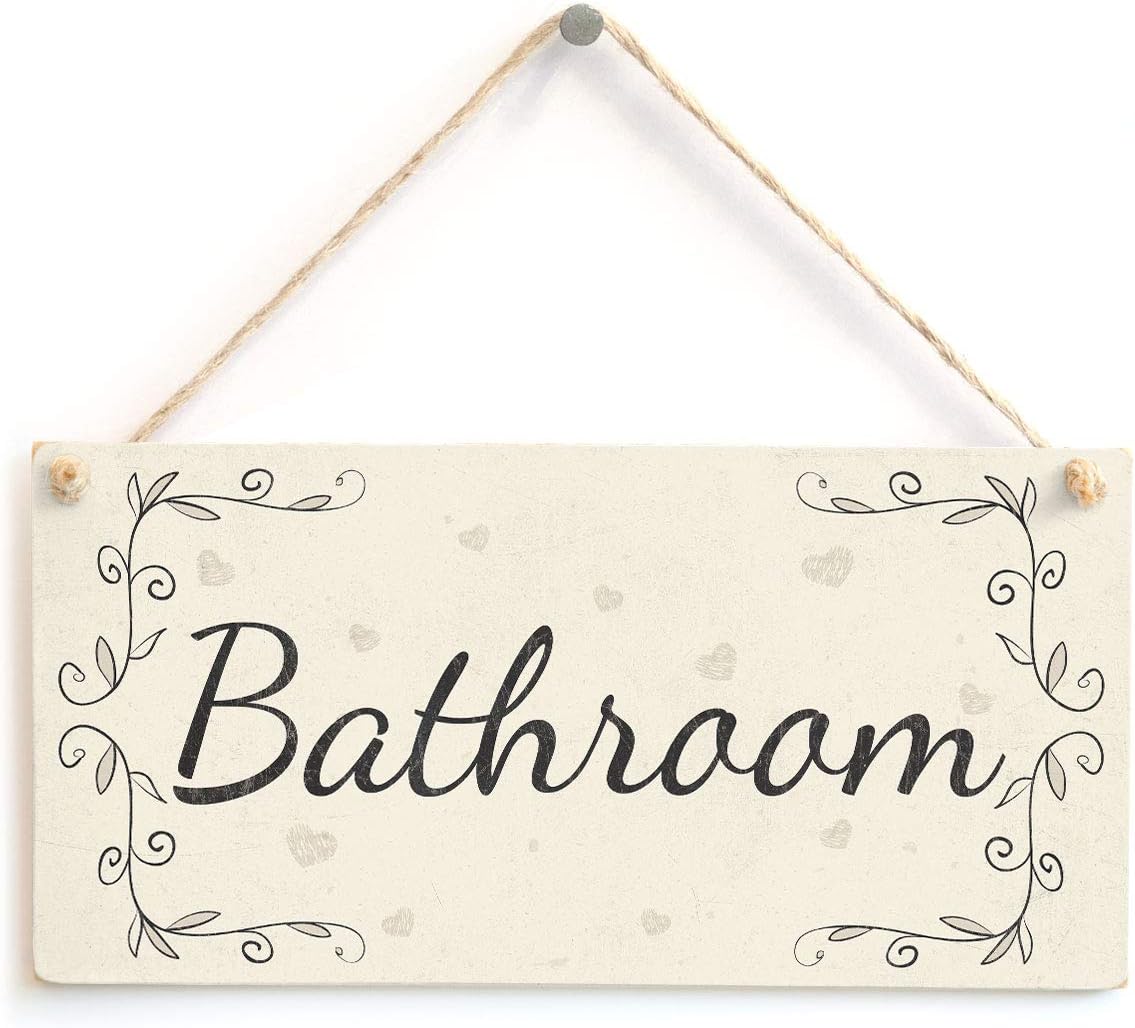 Bathroom - French Shabby Chic Style Home Decor Door Sign / Plaque