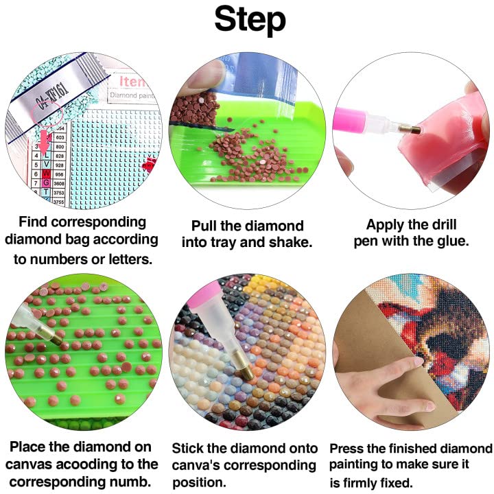 5D DIY Diamond Painting Kit Aigle Animal Peinture Diamant Broderie Point De Croix Complet Cristal Strass Artisanat Mosaïque Toile Pour Home Wall Decor Cadeau Round Drill,50x60cm