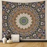 LSTLQHX Green Mandala Tapestry Wall Hanging Indian Hippie Wall Decor Vintage Psychedelic Aesthetic Tapestries Bohemian Wall Art Boho Home Decoration for Bedroom Living Room Dorm
