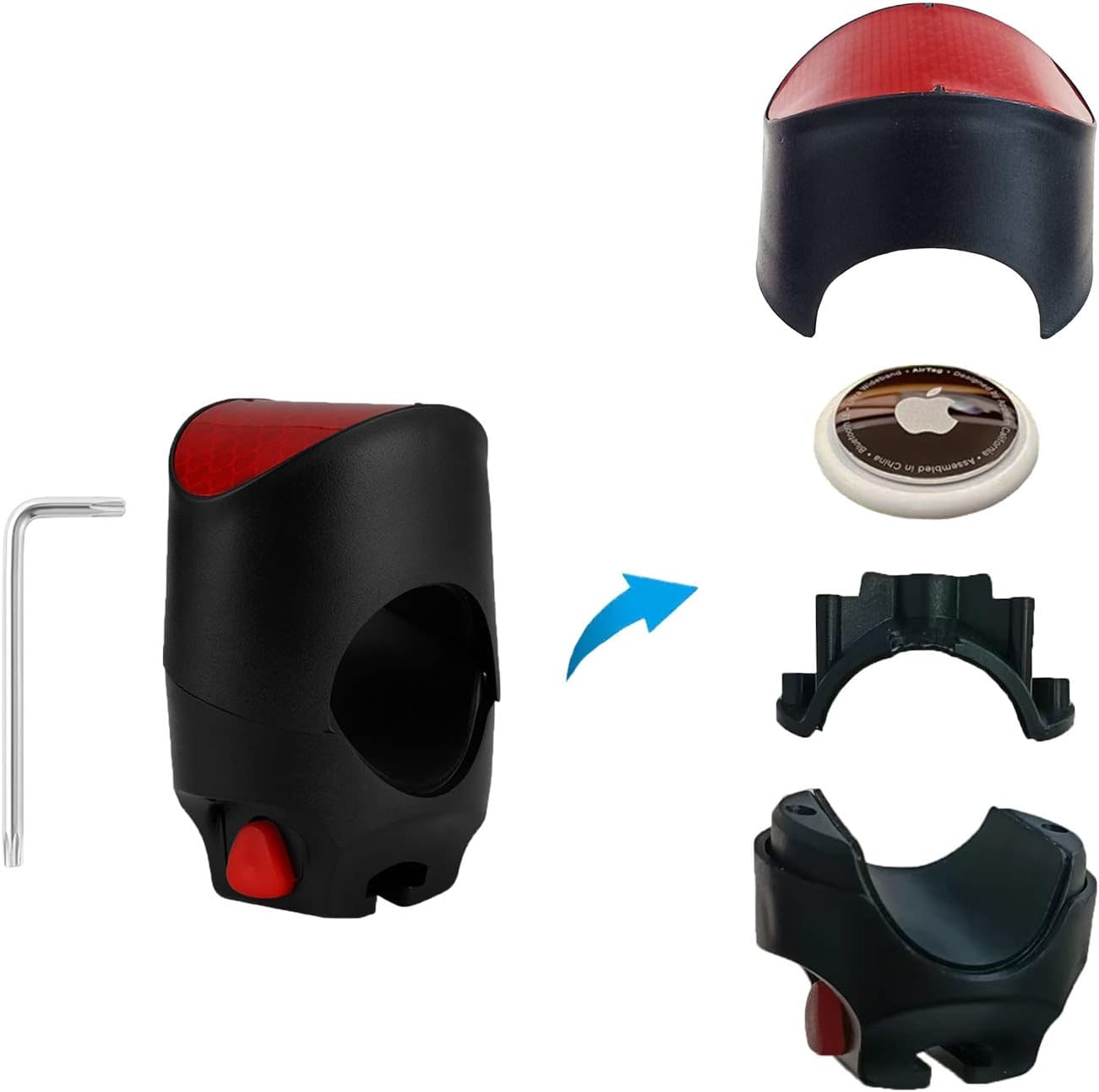 WUVOP Airtag Bike Mount, Hidden Apple Airtag Bike GPS Tracker Anti