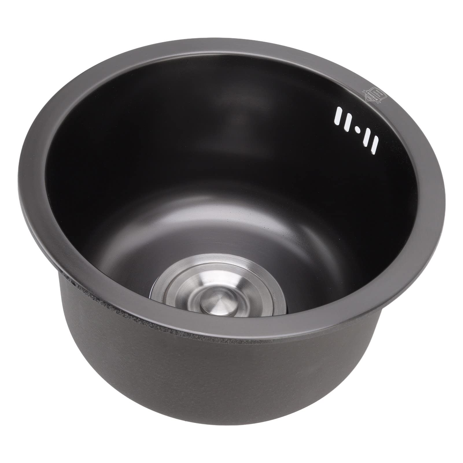 Fregadero de Cocina Redondo de Acero Inoxidable, Un Solo Tanque, Acabado Cepillado, Comercial