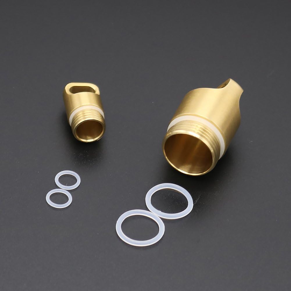 HRX Package Solid Brass Pill Box Keychain, Waterproof Dry Pill Fob Case Container Holder for Purse Pocket Outdoor Hiking Camping EDC Tool Kit (2PCS)