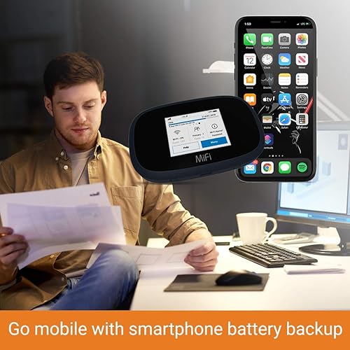 Miniatura 5 de Inseego MiFi 8000 4G LTE Hotspot móvil global WiFi 5-802.11ac/nbg, T-Mobile | Pantalla a color de 2.4 pulgadas | Dispositivo LTE de punto de acceso