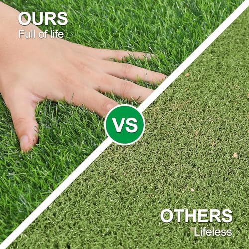 Image of Artificial Green Grass Carpet Mat for Balcony Floor, Lawn, Terrace Door Entrance Mats - 1.5x3 feet
