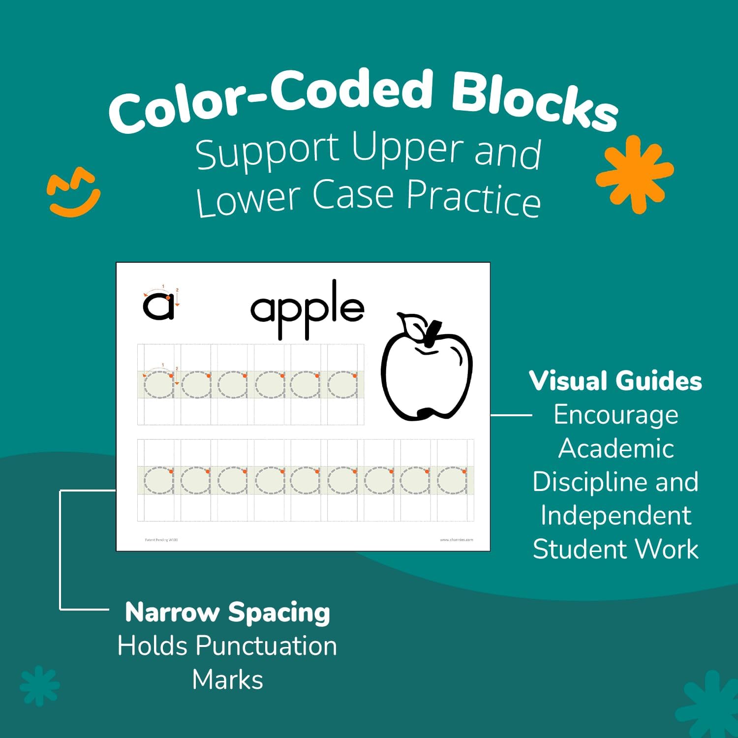 Channie's PreK Kindergarten Handwriting Visual Alphabets & Numbers Learning & Tracing Workbooks, 3 Pack - Alphabet & Numbers Preschool Workbook for Homeschool and After School