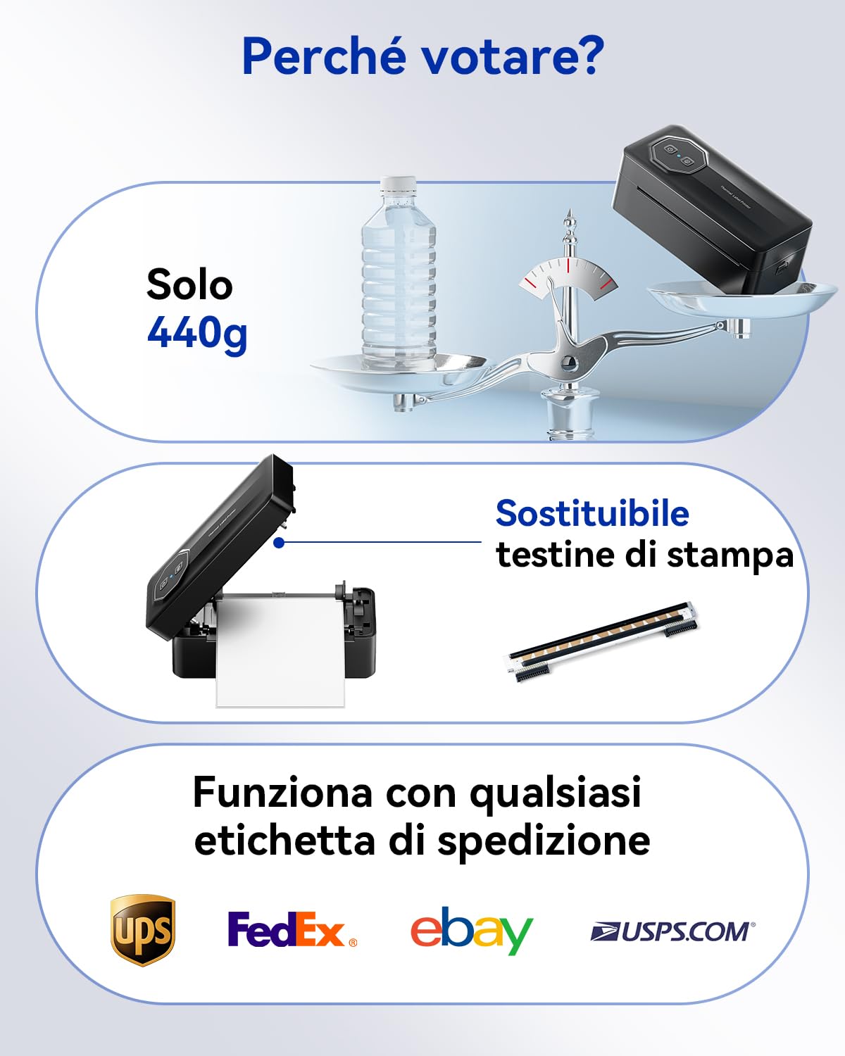 TATTMUSE Stampante termica Bluetooth da 4 x 6 pollici – Stampante per etichette di spedizione compatibile con DHL, Amazon, FedEx, Shopify, Etsy e Royal Mail. Ideale per codici a barre, etichette