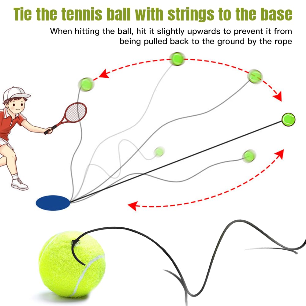 Yotutun 4 Pièces Balles De Tennis Avec Cordon Élastique - Entraînement Solo Adulte Enfant