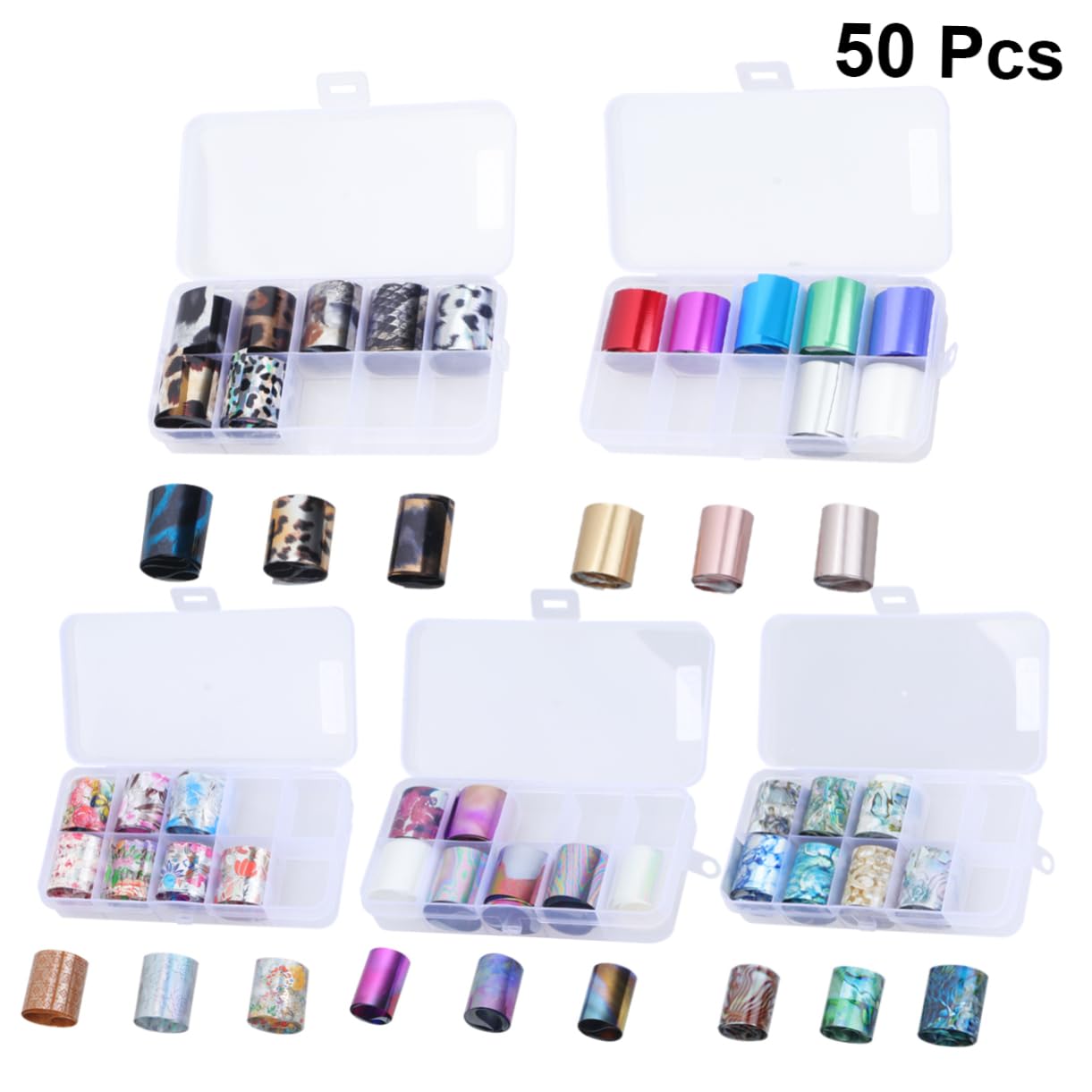 2 Set Adesivi Per Unghie Decorazioni Per Nail Art Con Design Unici Facili Applicare E Rimuovere Set Per Manicure E Pedicure Per Domestico 50 * 2