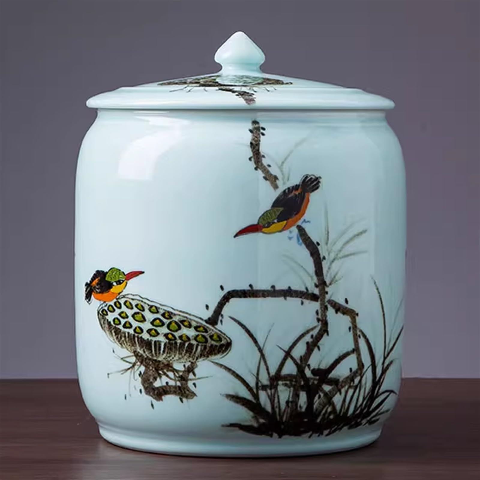 MESCXTY Food Storage Container with Lid Ceramic Rice Bucket for Kitchen Jar Large Grain Flour Soybean Sealed Dispenser