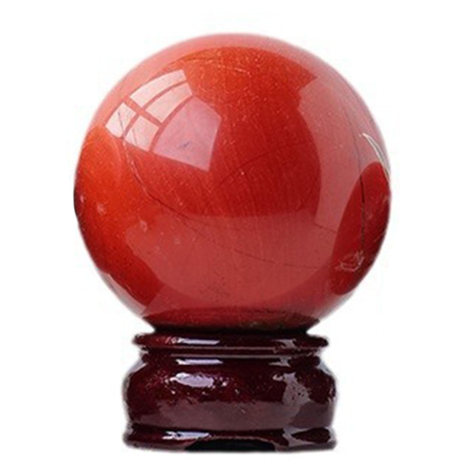 PKNVKZIDK red Jasper Crystal Ball Ornaments raw Stone Polished Seven Star Array Home Decoration,Dia.1.2in