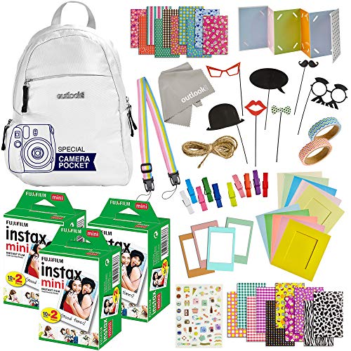 100 Piece Instax Mini 9 Mini 11 Camera Accessories - Travel Kit Bundle-Backpack