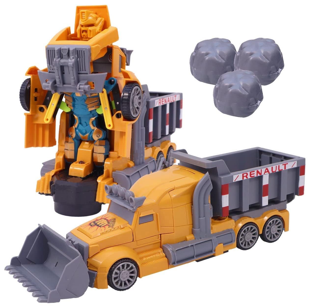 HALO NATION® Battery Operated Robot to Truck Deformation Musical Dumper Truck Toy with 3D Lights, Construction Truck Robot Toy with Realistic Sound, Yellow (B0BYP21FR7) Amazon Price History, Amazon Price Tracker