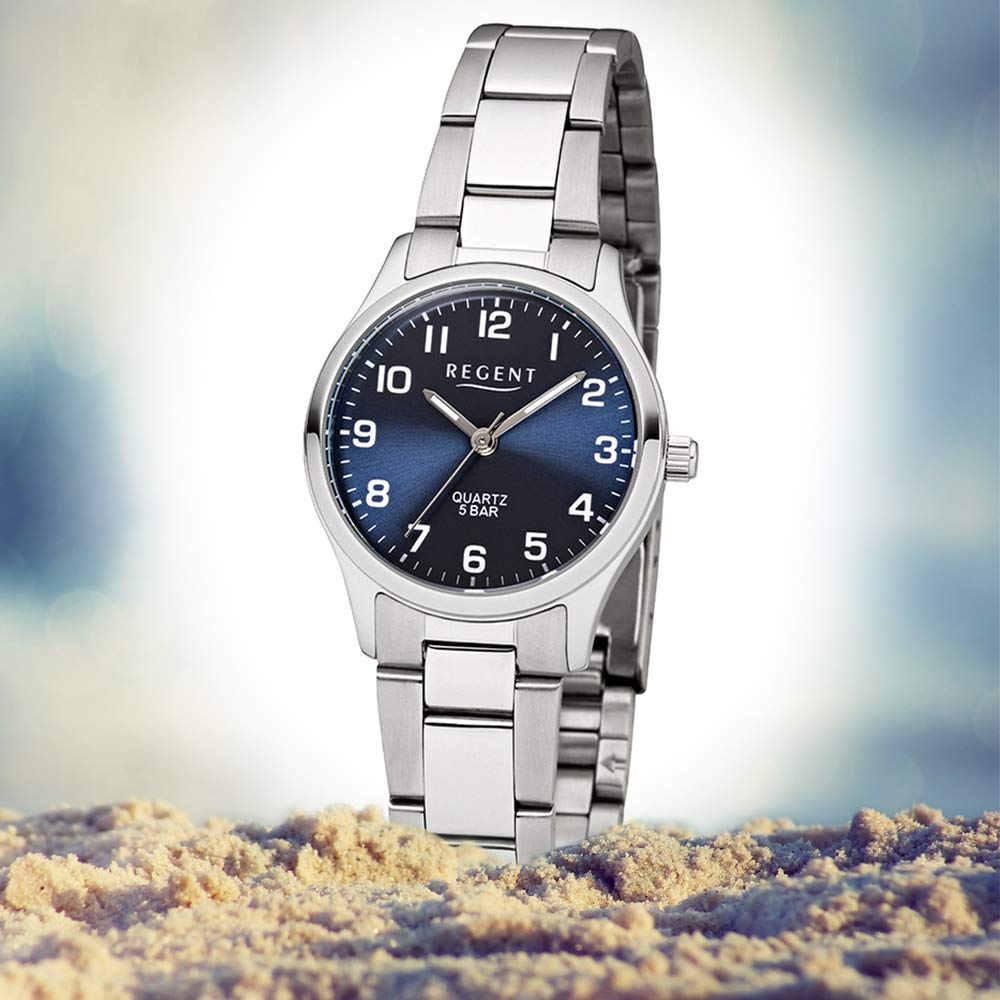 Regent Damen Analog Quarz Uhr mit Edelstahl Armband 12221020