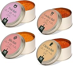 BBQ KING Pitmaster Rub Multi Pack for Barbecue, 4 Packs of 70 Gr Dry Rub BBQ, 100% Made in Italy Spice Blend, 1 x Chicken Rub, 1 x Pork Rub, 1 x Ribs Rub and 1 x Cowboy Rub