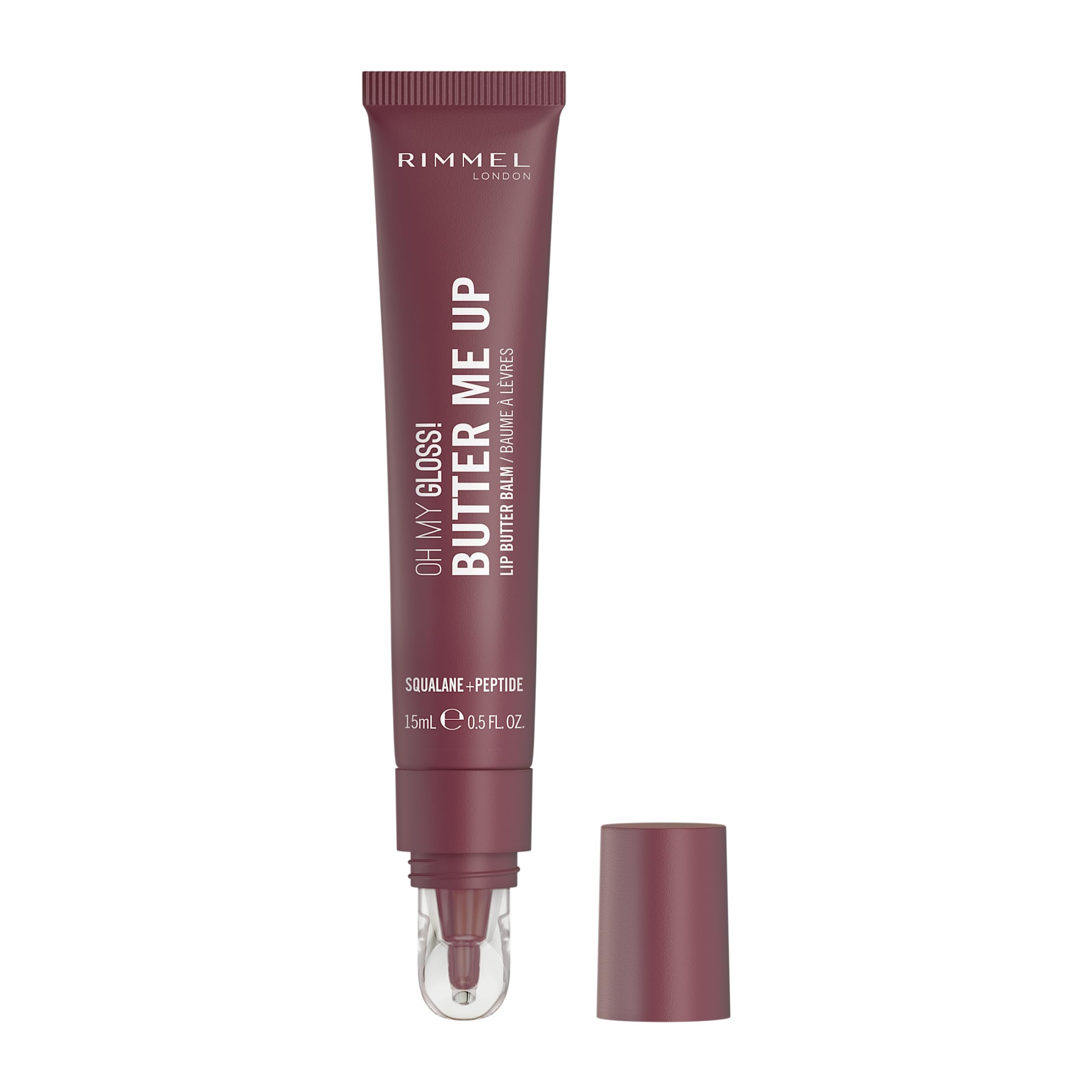 Rimmel Oh My Gloss! Butter Me Up, 003 Mellow Mocha, Moisturising Lip Butter Balm, Glossy and Sheer Tint, Ultra-Hydrating