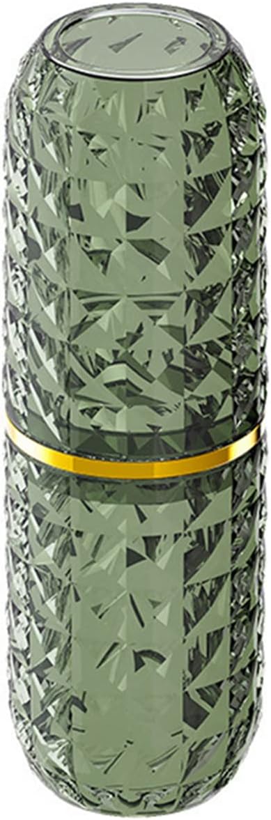 VALINK Portable Travel Toothbrush Cup,Wash Cup Set Storage Box,Transparent Travel Mouthwash Cup Set,Portable Toothpaste and Toothbrush Storage Box Dark Green Gold