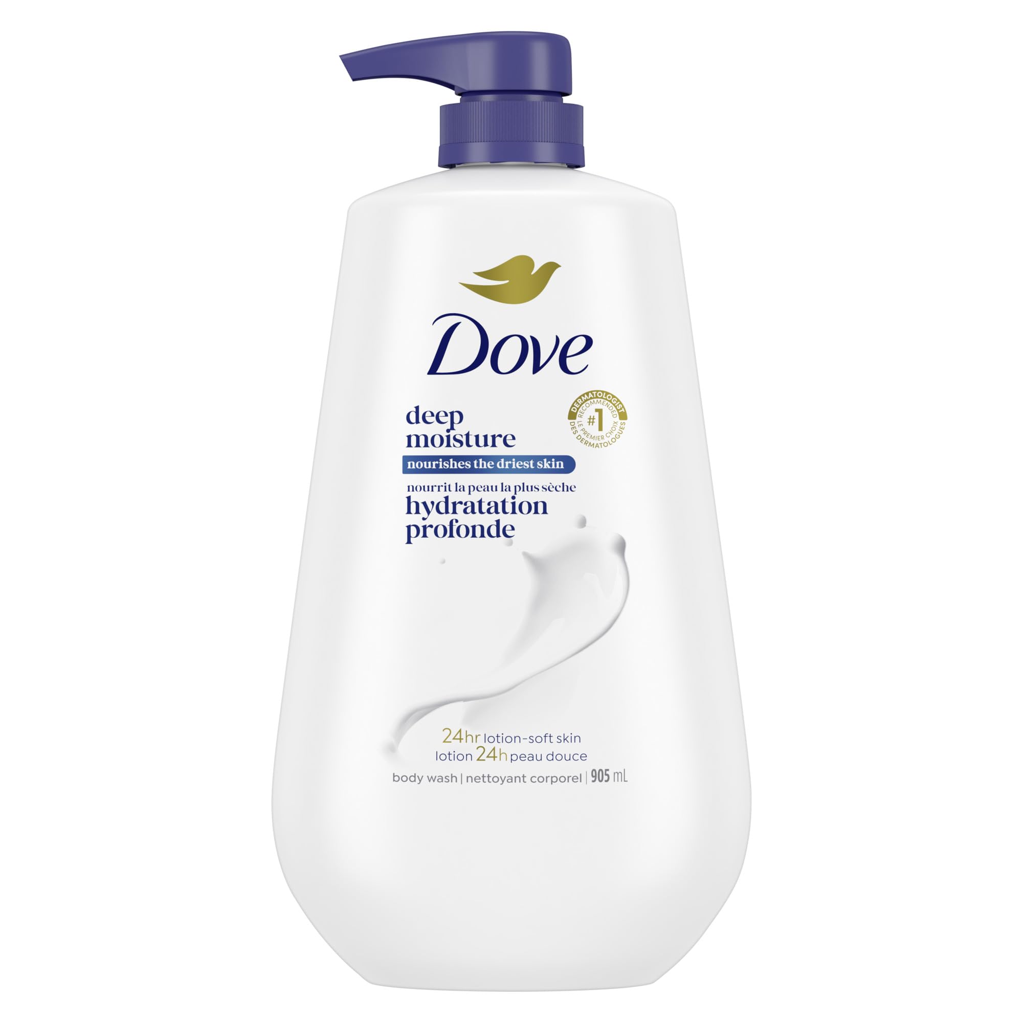 Dove Body Wash with Pump with Skin Natural Nourishers Instantly Soft Skin and Lasting Nourishment Deep Moisture Cleanser Effectively Washes Away Bacteria While Nourishing Your Skin 30.6 oz (Pack of 3)