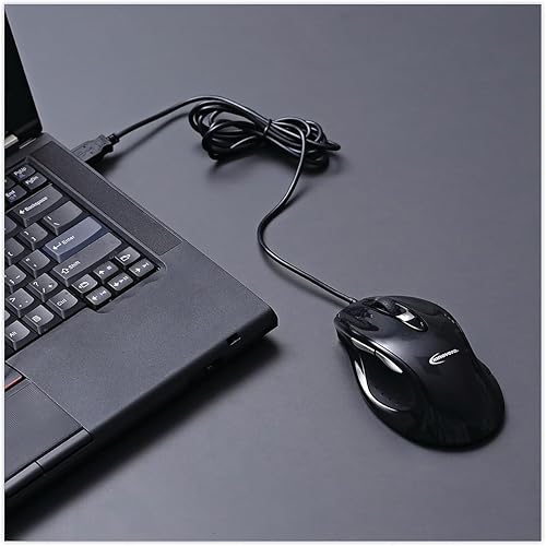 Miniatura 3 de Innovera IVR61014 USB 2.0 Uso de la mano derecha Ratón óptico con cable de tamaño completo - Negro