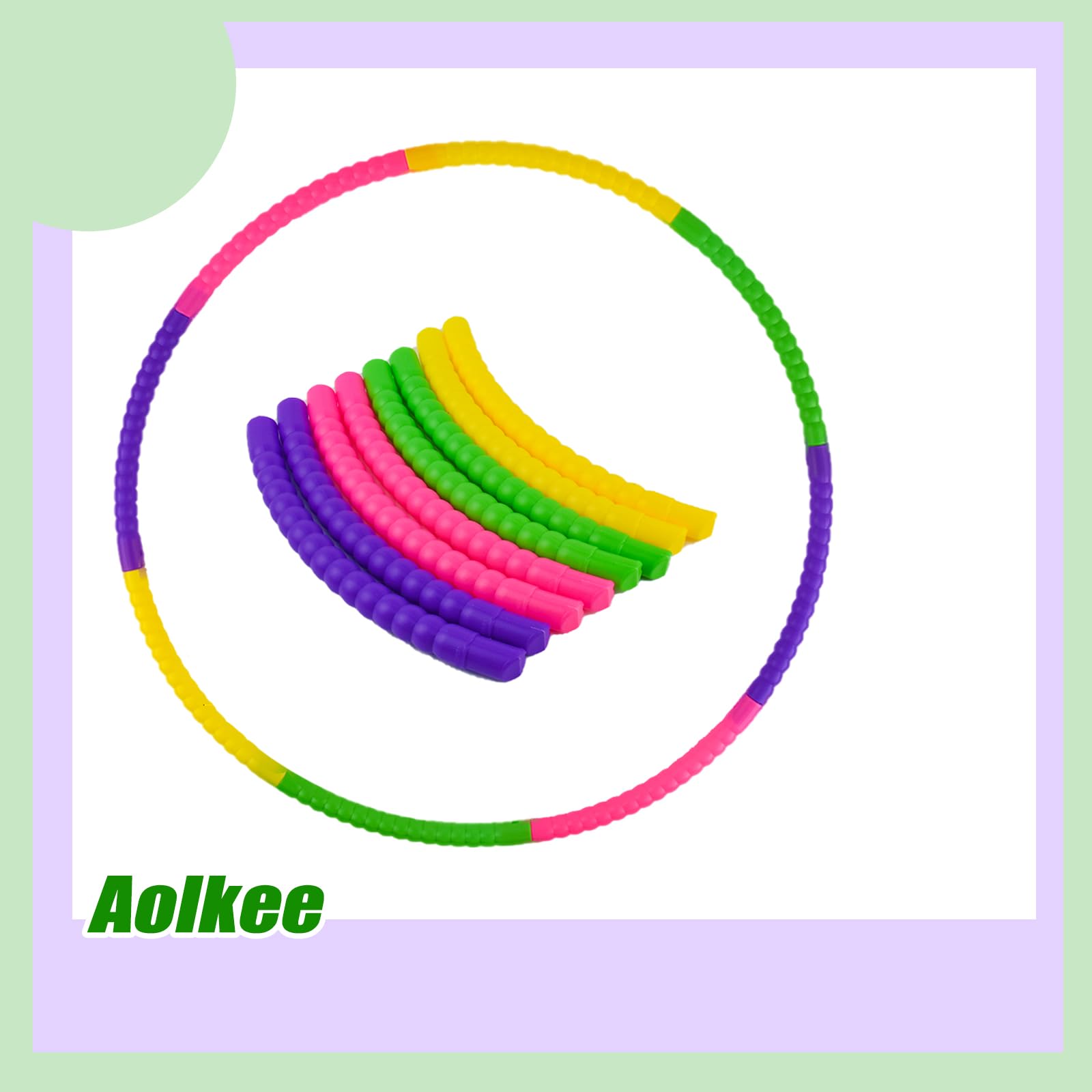 Uoimky Hula Hoop Enfants + Corde à Sauter Offerte – Réglable 8 Sections – Dès 4 Ans