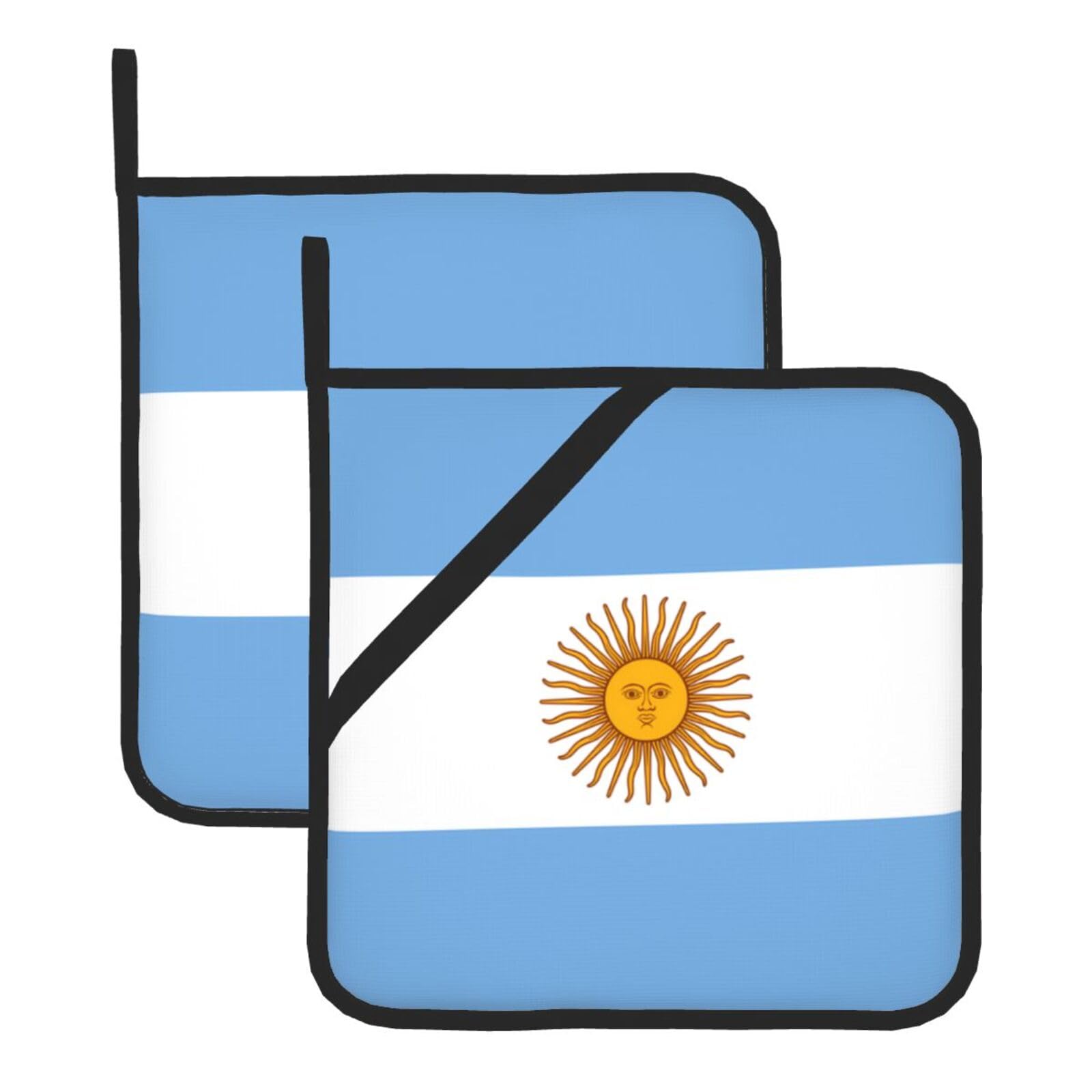 Argentine flag Square Heat Resistant Trivet Set Thick and Durable for Baking Barbecue Cookware Oven