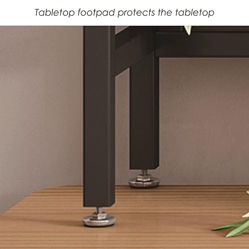 Miniatura 5 de Estantería de escritorio de hierro forjado de 2 niveles, estante de escritorio industrial para computadora, organizador de oficina con tablero