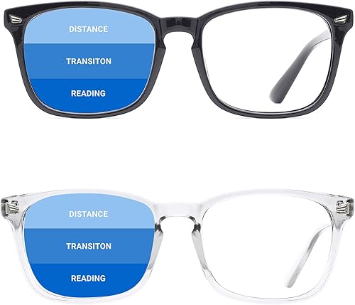 Miniatura 1 de TIJN - Gafas de lectura cuadradas multifocales, progresivas clásicas antiluz azul, para mujeres y hombres, gafas para asiduos lectores.