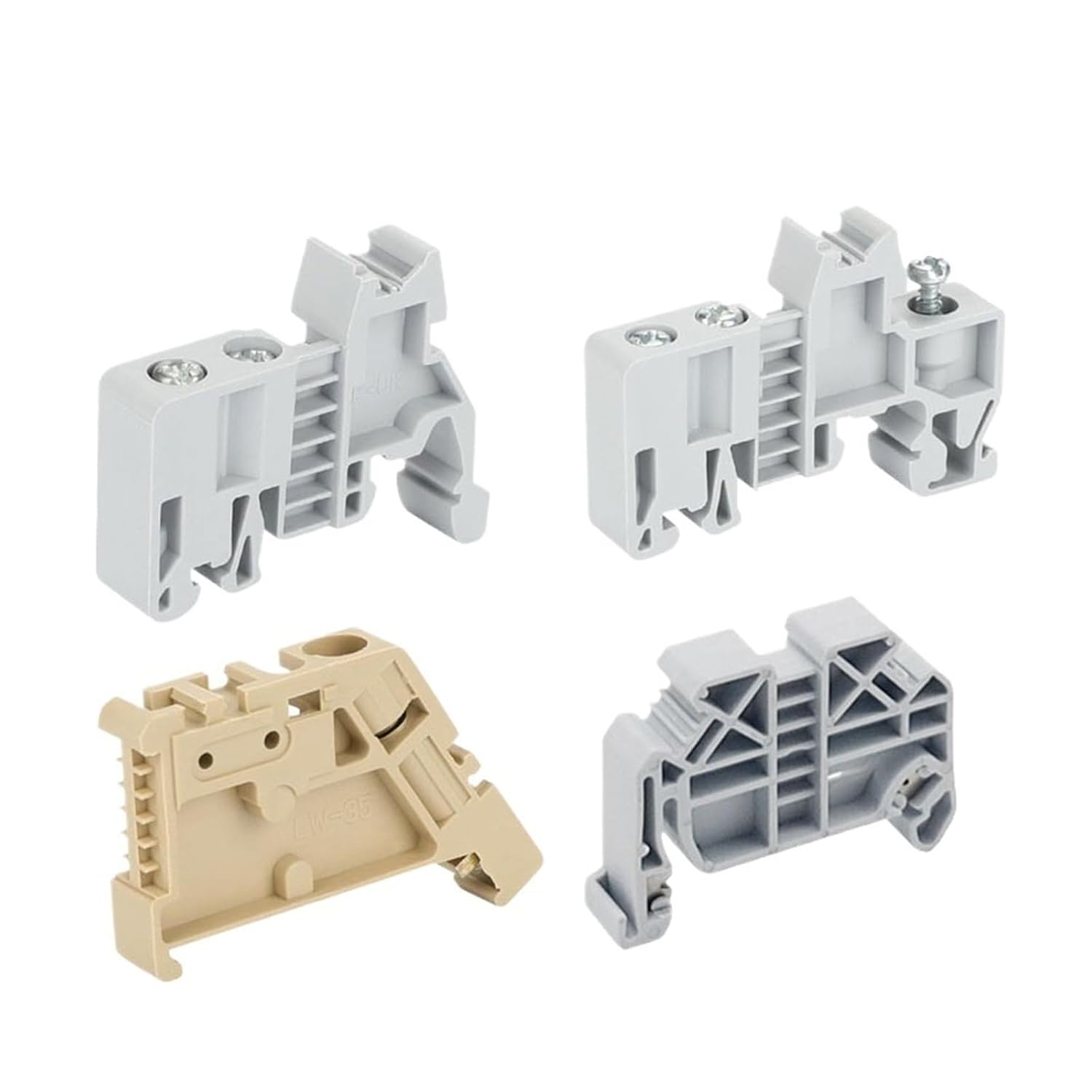 10pcs NS35 DIN Rail Terminal Block E/UK E/UK2 EW35 WKF35 end Bracket Stop 249-117 Connector Marking Bracket end clamp(EW35-GRAY)
