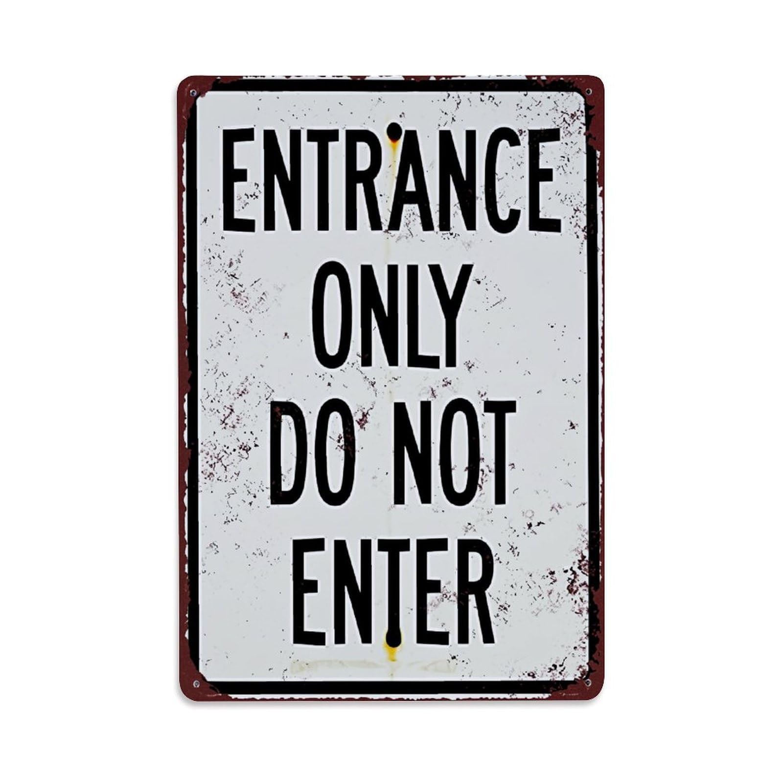 Jdfenggu Vintage Entrance Only Do Not Enter Retro Metal Tin Sign, Metal Poster For Bar, Home, Man Cave, Kitchen, Laundry Room Art Decor 8X12 Inch