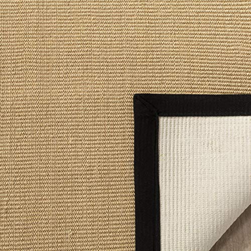 Tapete decorativo SAFAVIEH 2'6 x 4' sisal beige y negro