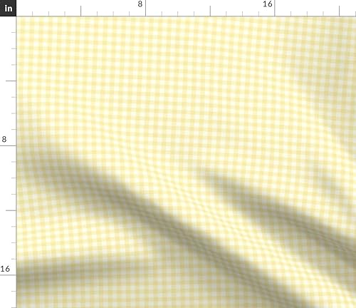 Miniatura 4 de Spoonflower Tela  Pale Sunshine Gingham Yellow Lemon Check Plaid Impreso en Petal Signature Tela de algodón Fat Quarter  Coser acolchado Ropa