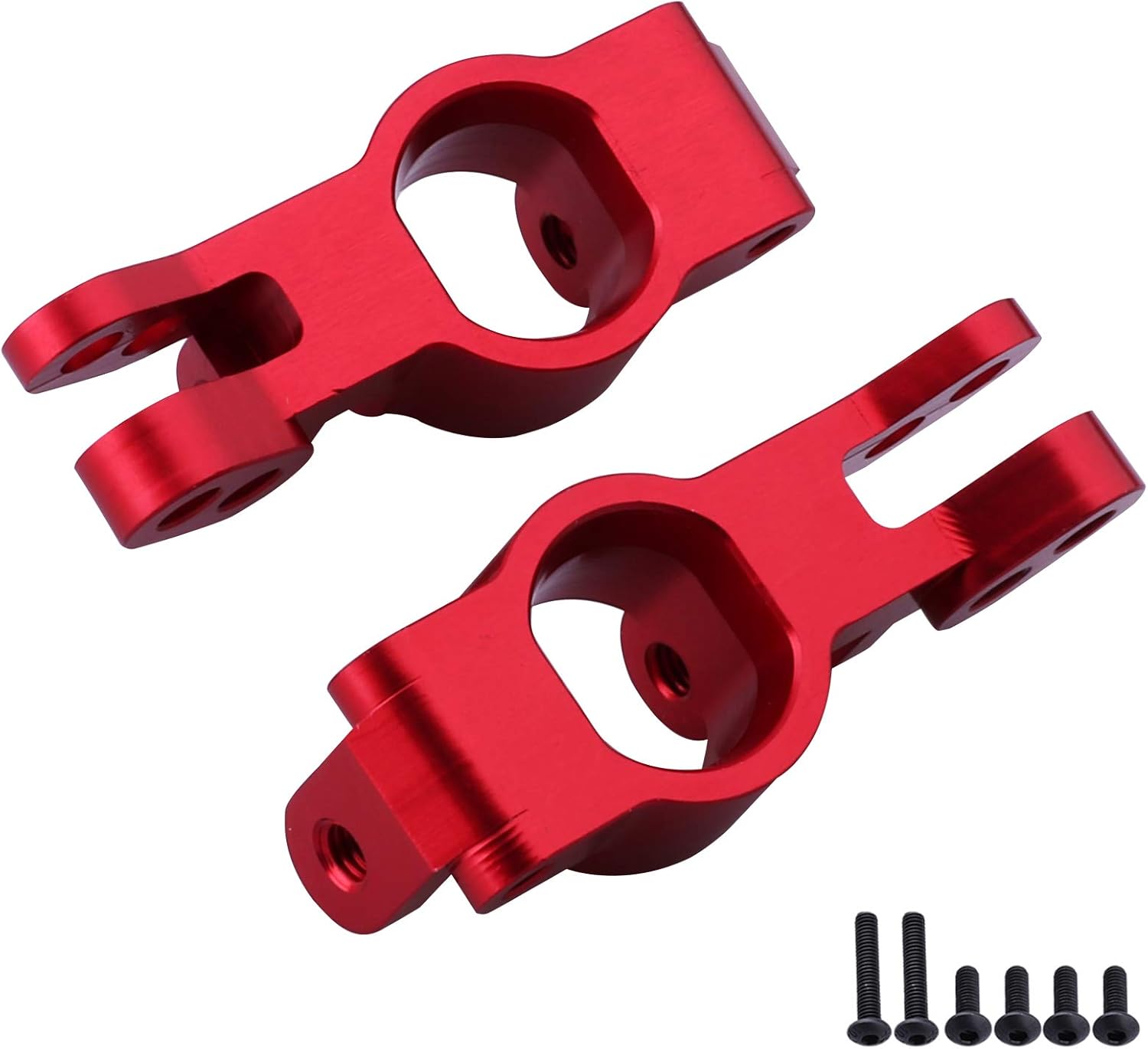 Flash Deals - 70% OFF Hobbypark Aluminum Front and Rear Right Hub Assembly Set Steering Knuckles Blocks Stub Axle Carriers for 1/10 Redcat Blackout XTE XBE SC (Pro), Replace BS213-011 BS213-012 (Red)