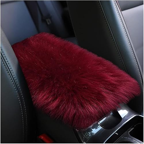 Suvnie Funda peluda para consola central de automóvil, 11.8 x 7.9 pulgadas, cojín de lana de oveja para reposabrazos, cómodo y suave, protector de Suvnie Funda peluda para consola central de automóvil, 11.8 x 7.9 pulgadas, cojín de lana de oveja para reposabrazos, cómodo y suave, protector de